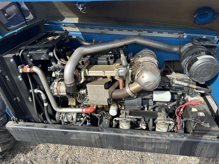 A cleaned engine bay on heavy equipment